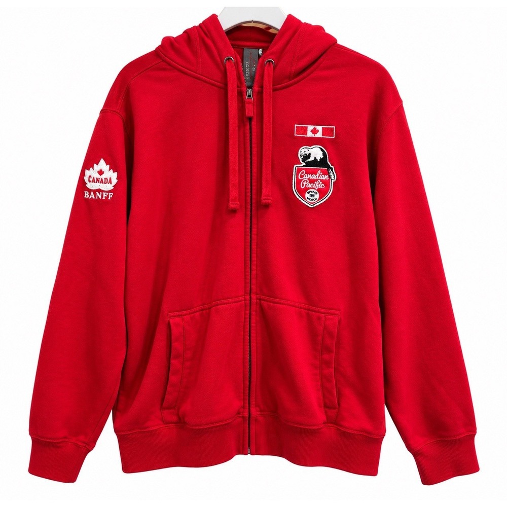 Canadian Pacific Banff Canada Hoodie Full Zip Red Men's XL Destination XL